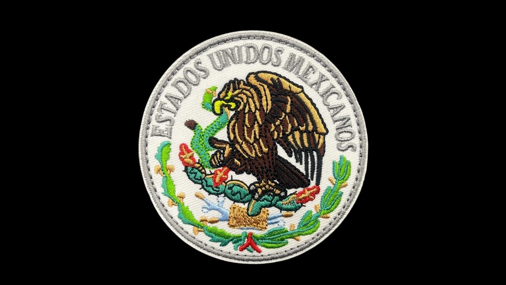 Mexico Flag 3x2 Hook & Loop Embroidered Patch Badge Mexican Shield Tactical