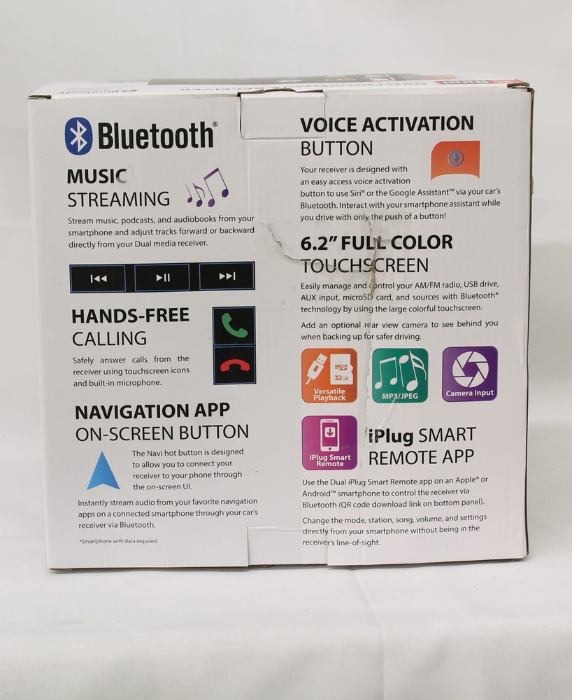 Dual Multimedia Receiver With Bluetooth 6.2" Touchscreen