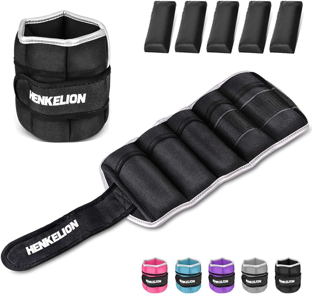 Versatile 2-10 lbs Adjustable Ankle Weights for Enhanced Workouts - 5 lbs Black