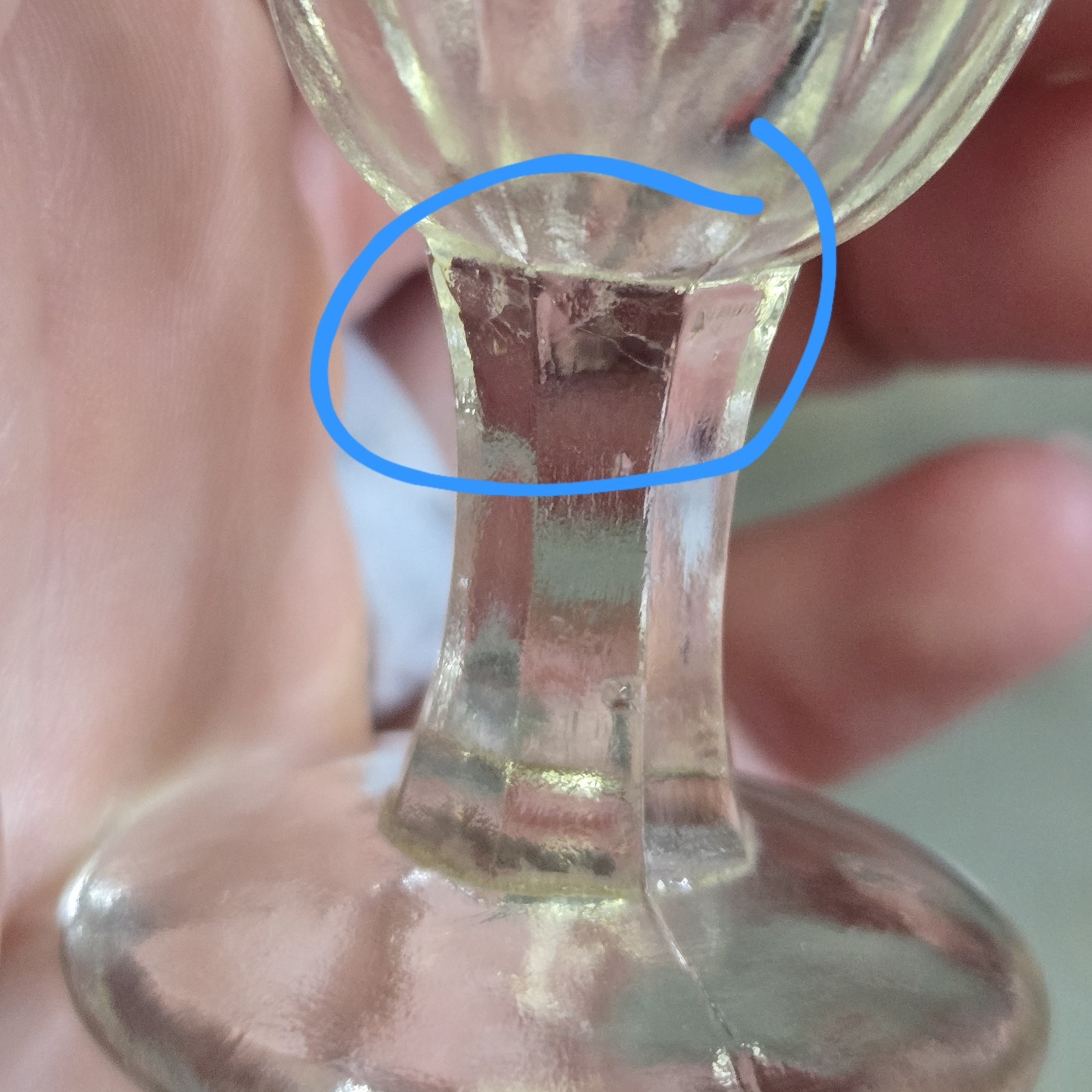 Vintage Gulfport 8 Paneled Clear Glass Eye Wash Cup Marked G