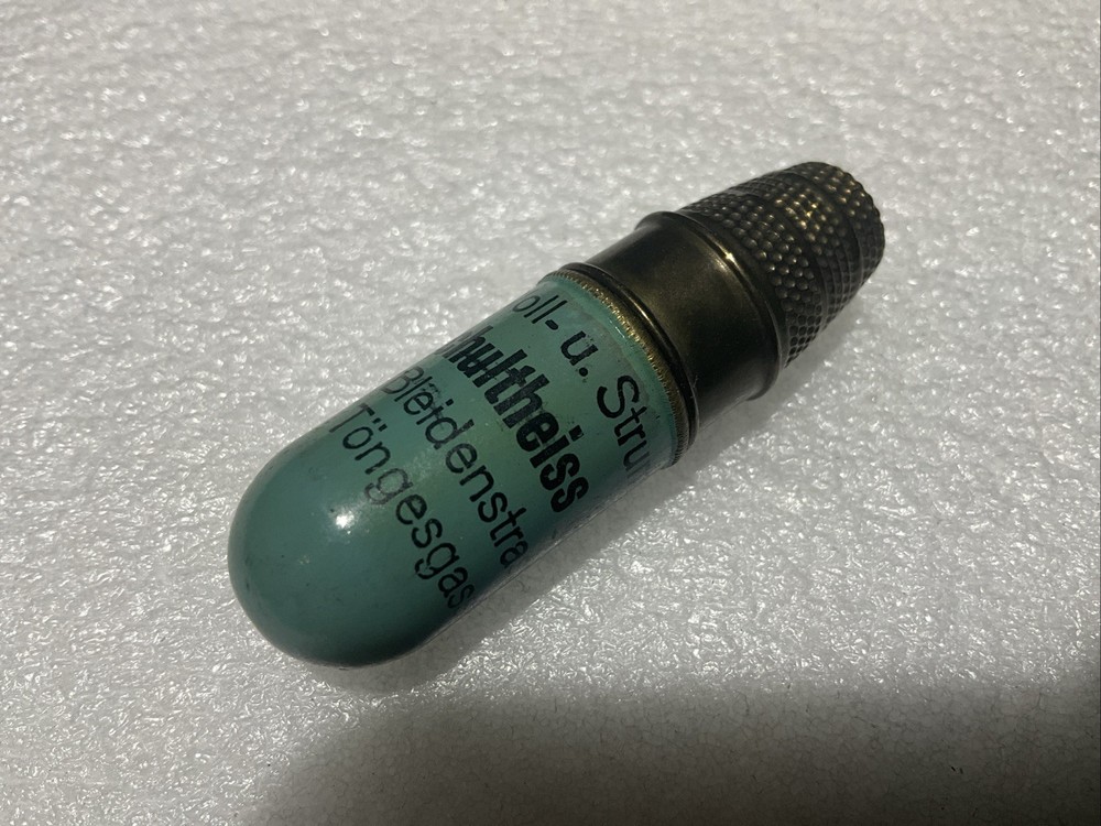 Antique THIMBLE NEEDLE CASE CAPSULE W/  Spool GERMANY