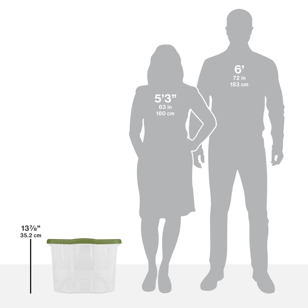 Storage Bin, Full-Grip Handles, Green