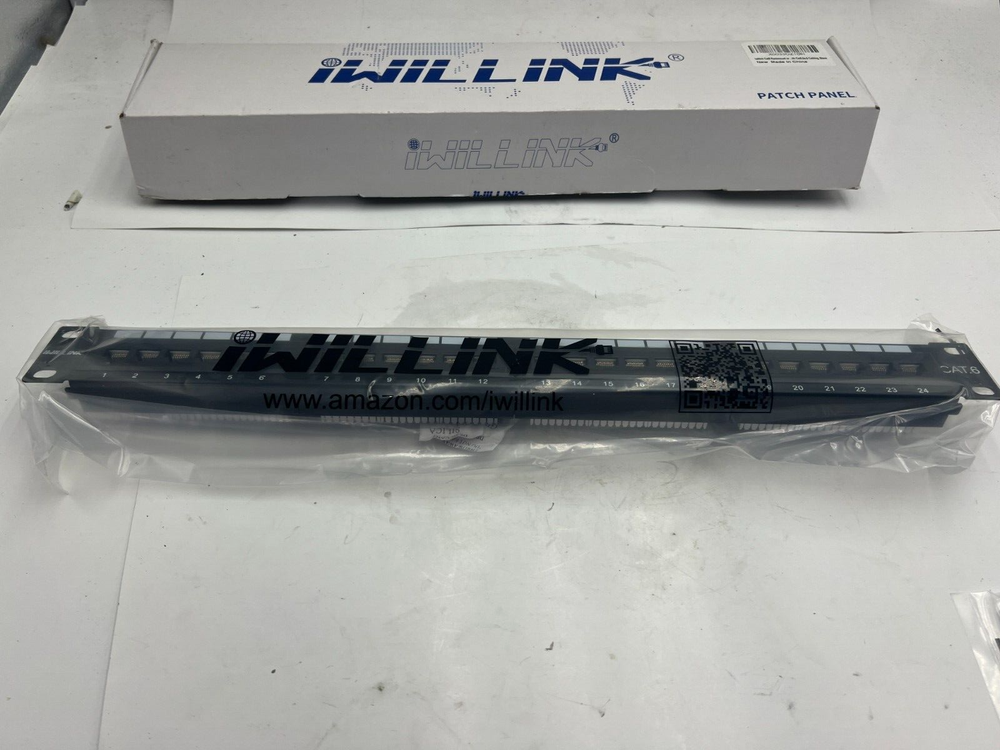 OEM Iwillink Cat6 RJ45 Rackmount Wall Mount Patch Panel Black