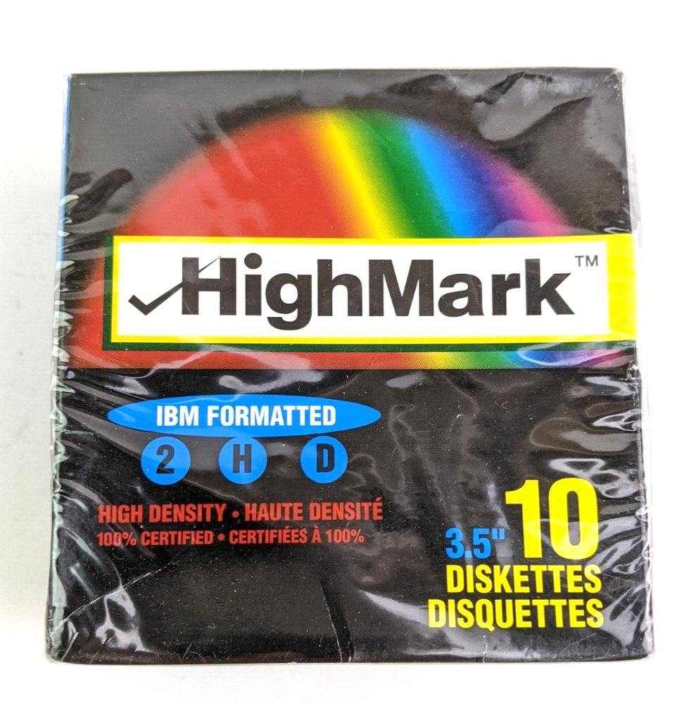 HighMark 2HD IBM Formatted 3.5 microdiscs floppy New Sealed 10 pack