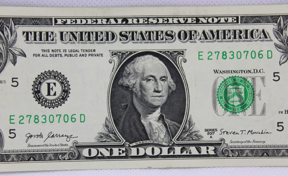 Over ink Error Note Fancy Serial Number One Dollar Bill E27830706D Pairs