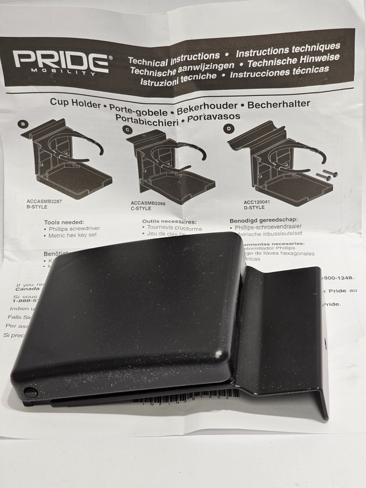 CUP HOLDER PRIDE MOBILITY SCOOTERS WITH MOLDED SEATS ARMREST