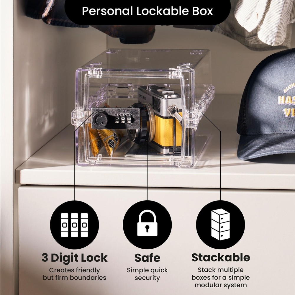 Lockabox Mini Small Lock Box w/ Combination Lock (Half Letter Sized)