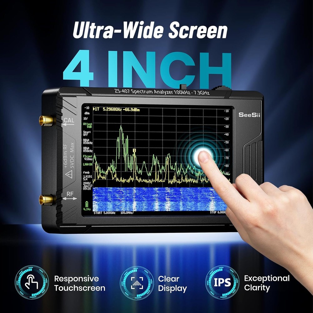 100kHz-7.3GHz Spectrum Analyzer Tiny Frequency Analyzer 2-in-1 Signal Generator