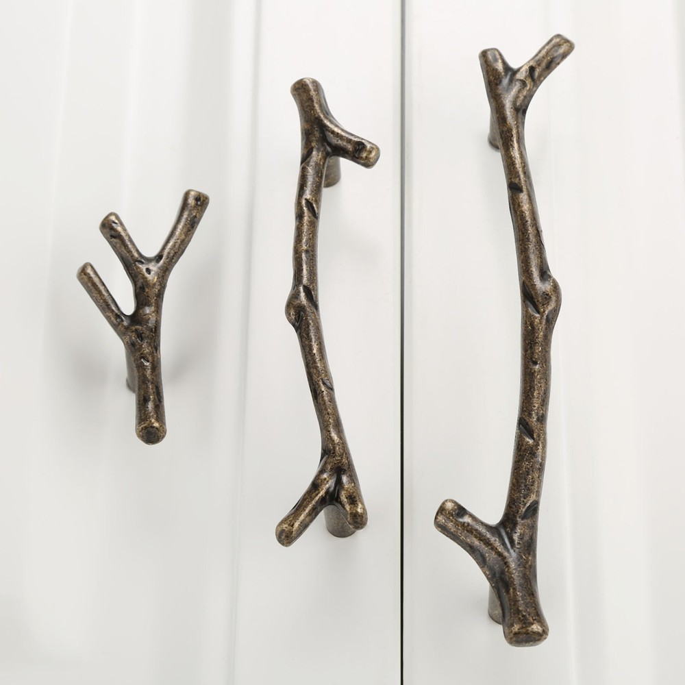 Exquisite Furniture Cabinet Knobs Tree Branch Drawer Cupboard Door Pull Handle