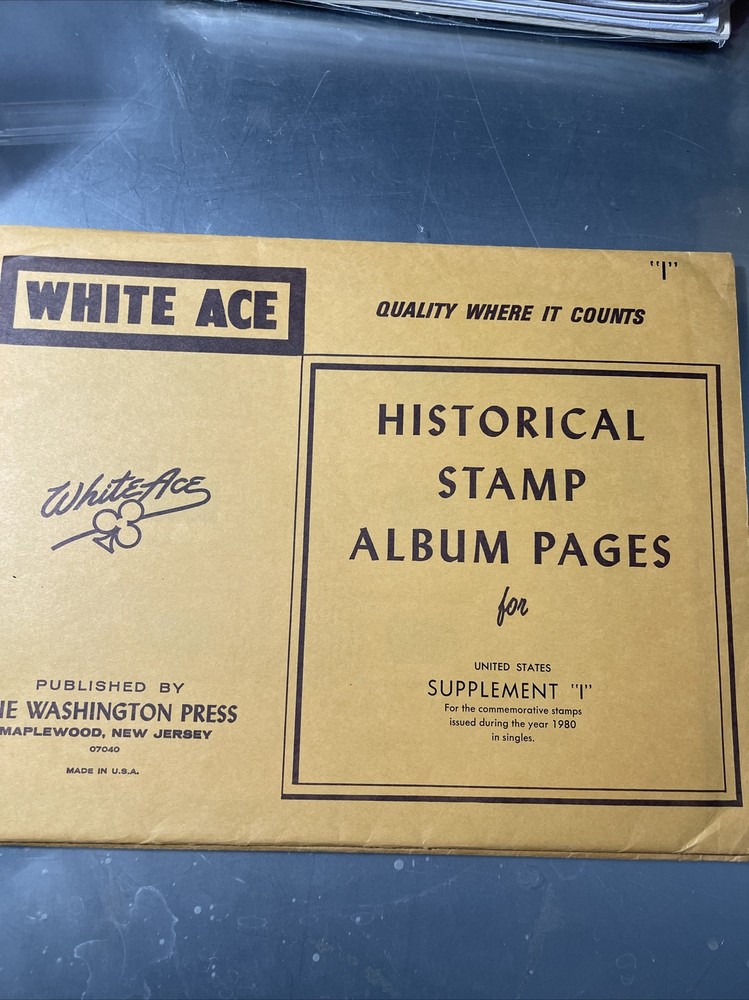 3x WHITE ACE Historical Stamp Album Pages ( H , I & J ). SB#00021
