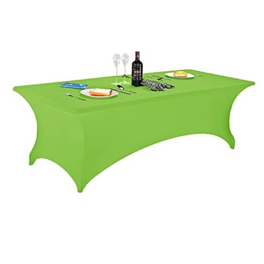 Spandex Fitted Stretch Table Cover for 6 96" x 30" (Rectangular) Apple Green