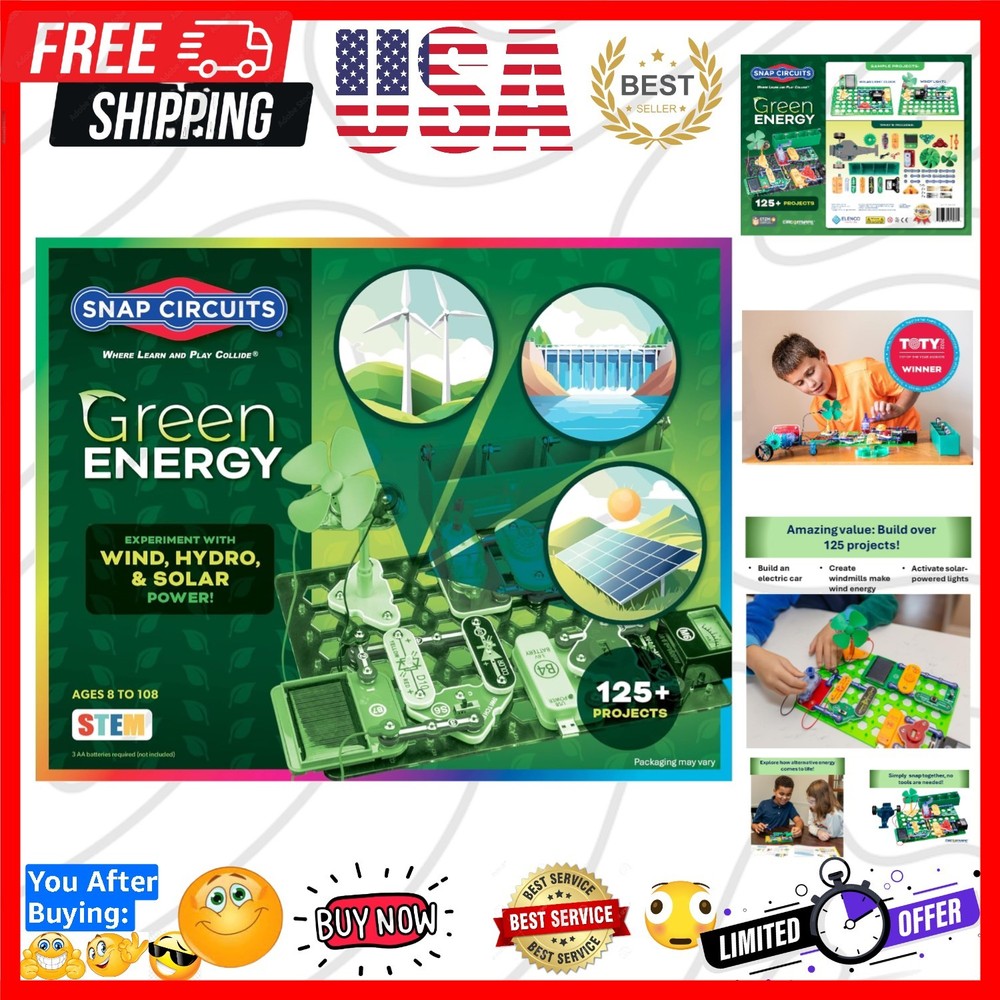 Green Energy Electronics Exploration Kit | Over 125 Exciting STEM Projects | ...
