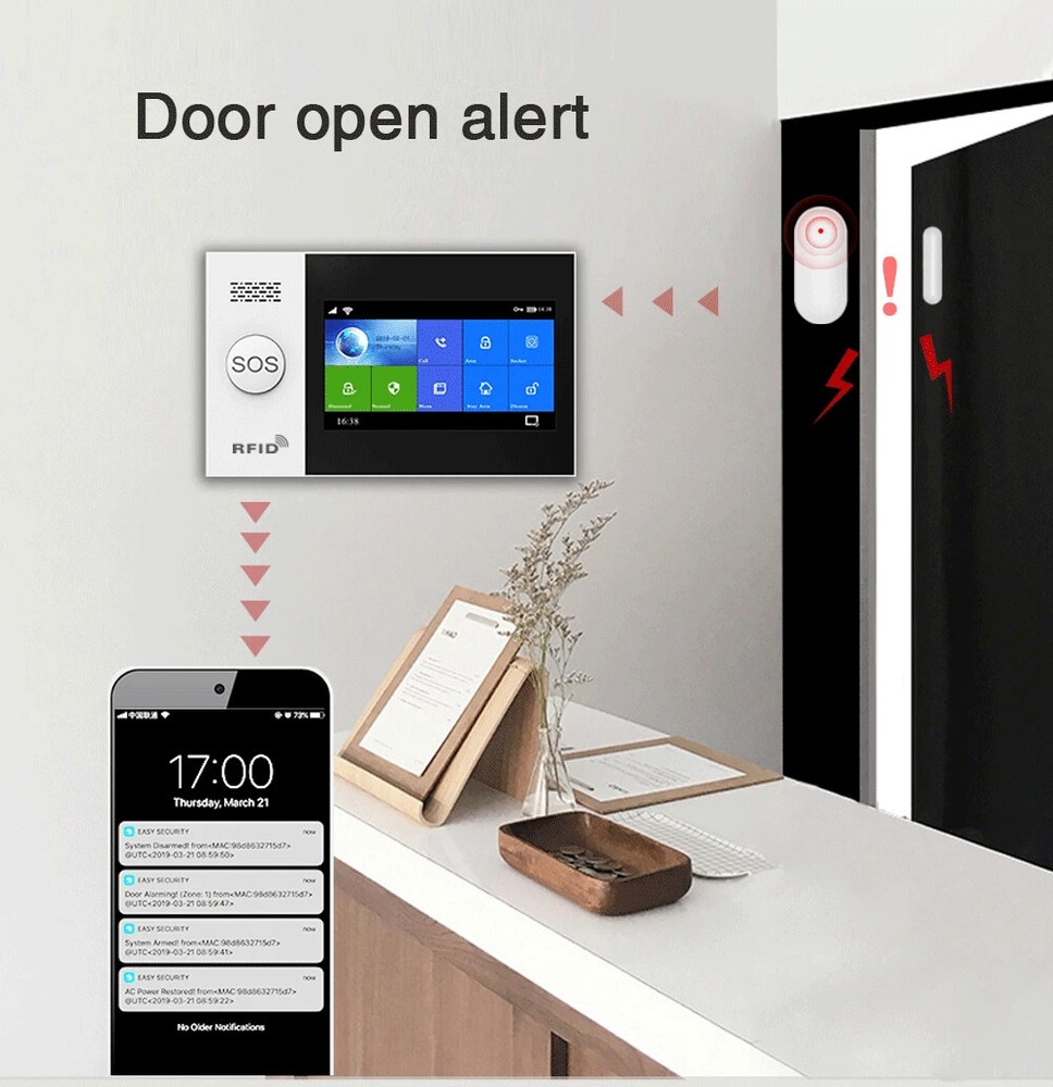 WiFi Alarm System for Home Security Wireless Solar Siren Support Remote Control