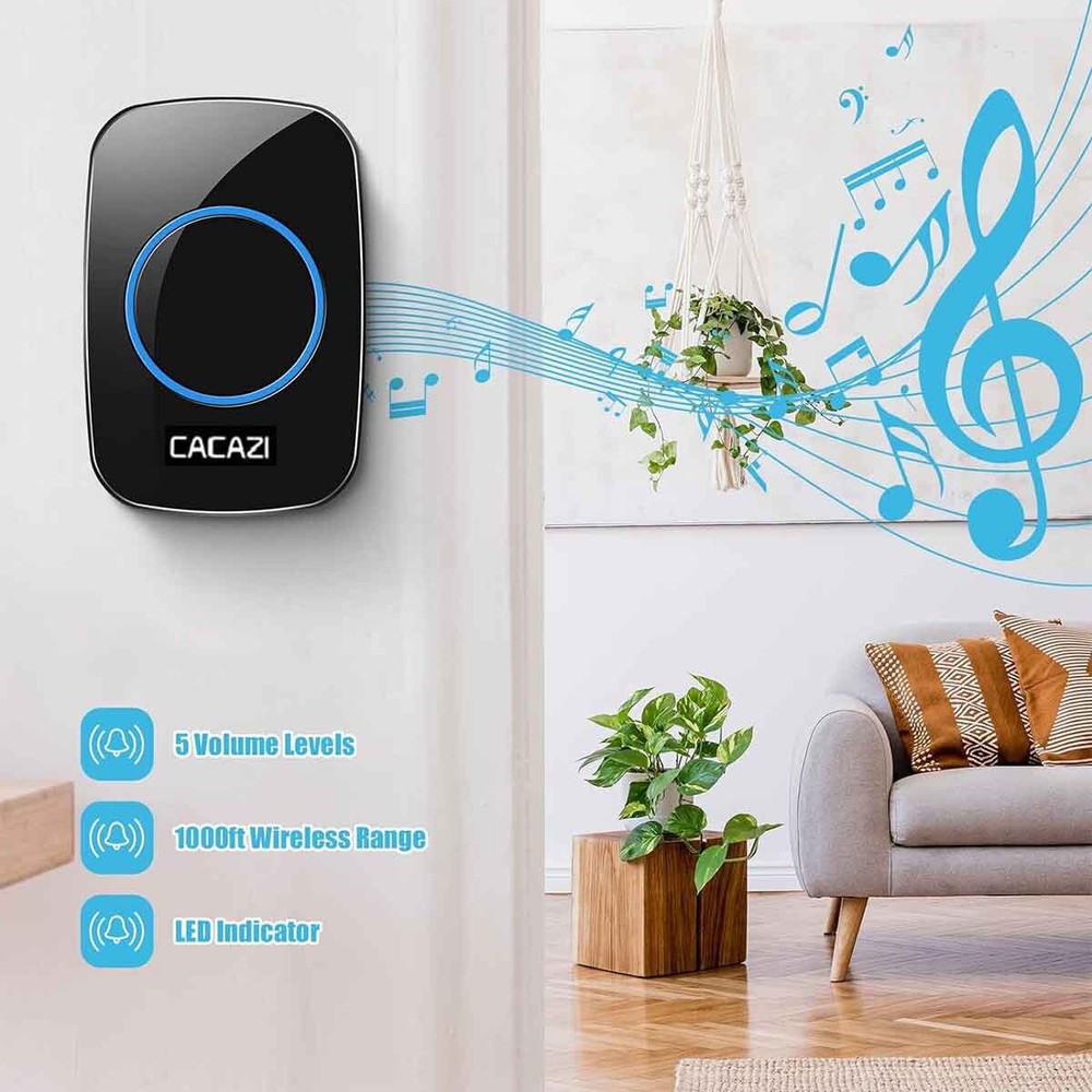 Wireless Home Doorbell Chime Long Range Plugin Receiver Waterproof Press Button