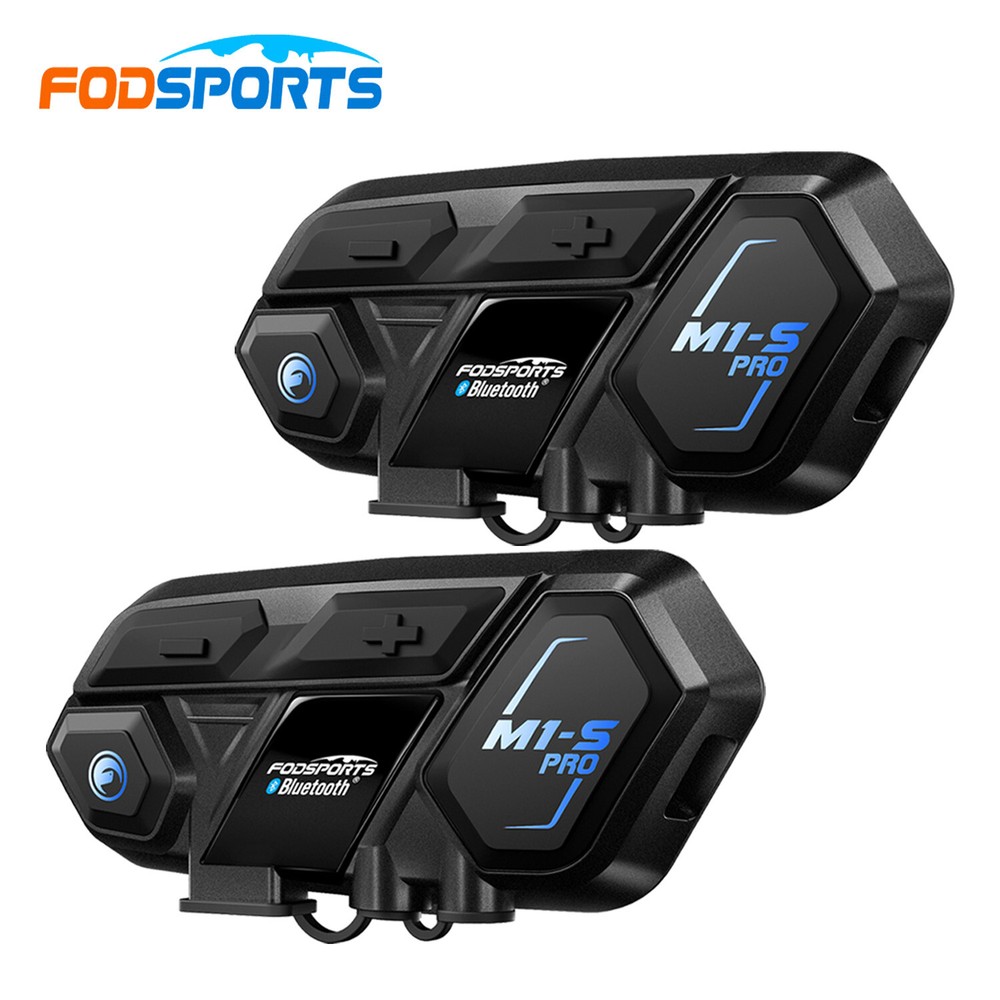 2x M1-S Pro Motorcycle Intercom 2000m 8 Riders Bluetooth Helmet Headset + Mic
