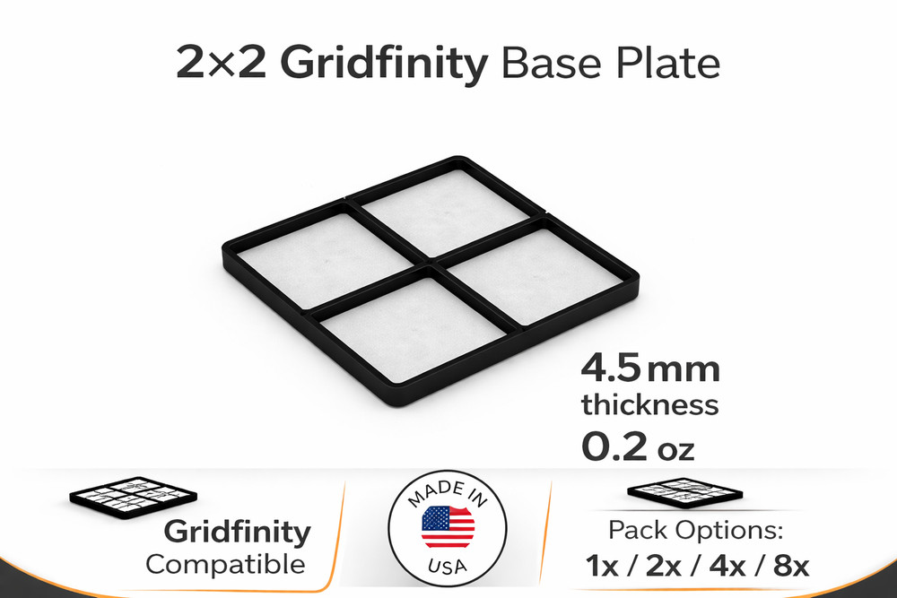 Gridfinity 2x2 Base Plate 84x84mm Modular Drawer Organizer Grid USA