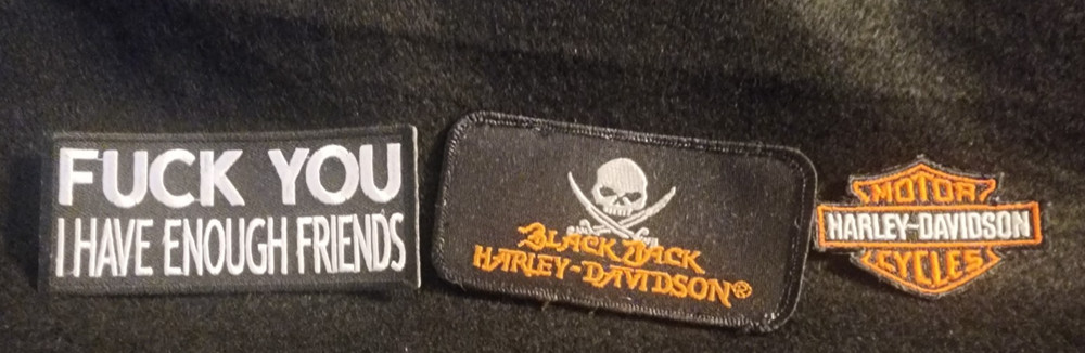 Vintage Blackjack Harley Davidson Patch & Logo Patch Plus Enough Friends Patch