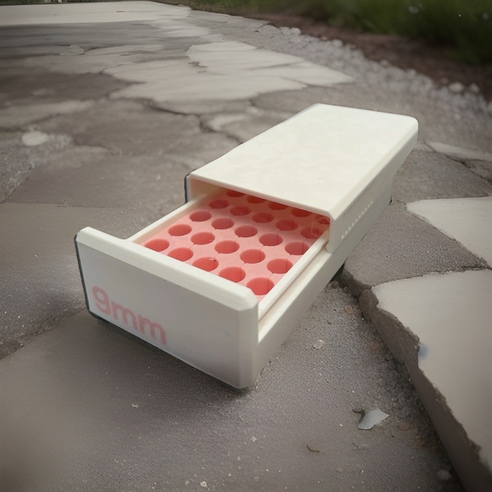 9mm Ammo Box – 50 Round Plastic 3D Printed Ammunition Storage Case
