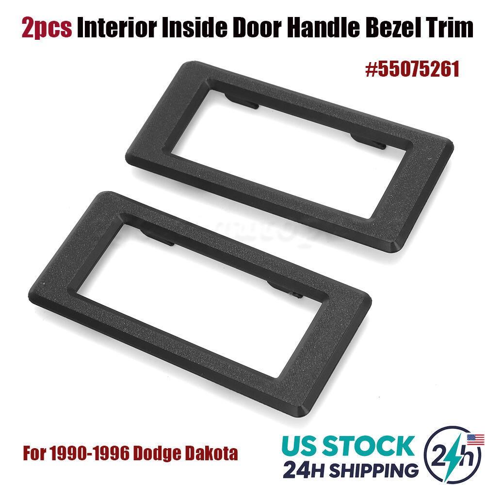 Interior Door Handle Bezel Trim For 1987-1996 Dodge Dakota Left&Right ABS Black