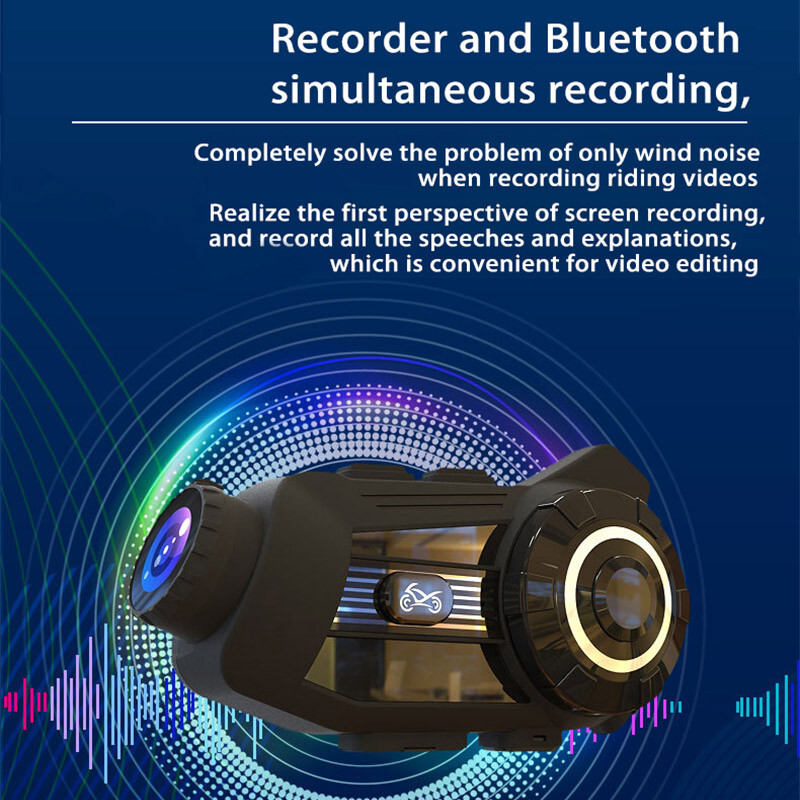 Pro Bluetooth Motorcycle Camera+Helmet Headset Intercom