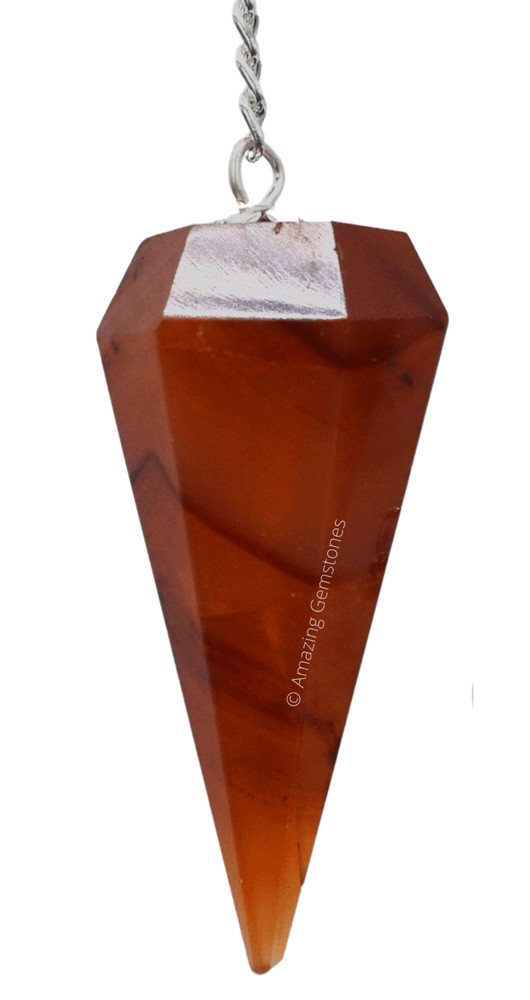 Carnelian Dowsing Crystal Pendulum