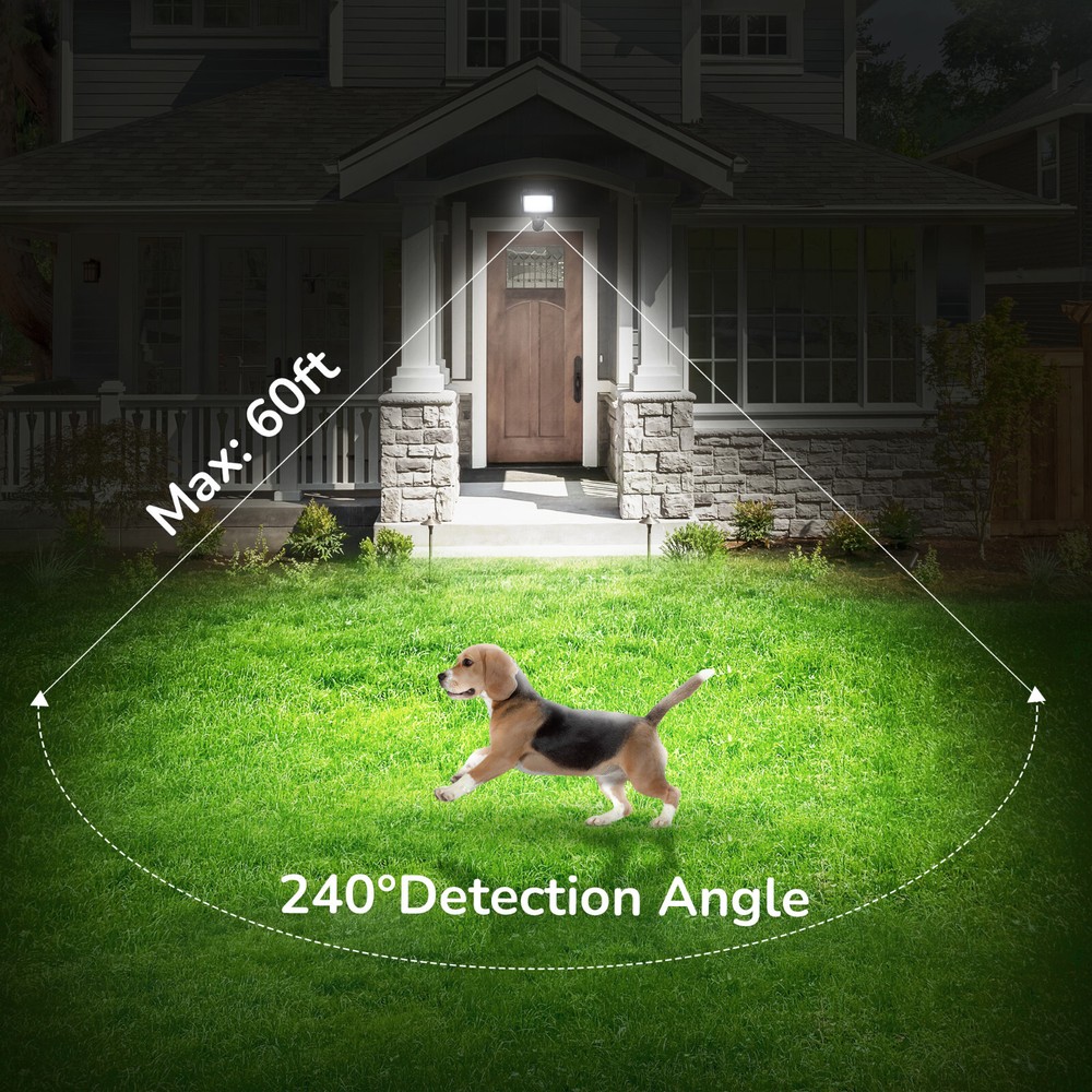 EDISHINE Motion Sensor, Automatic Dusk to Dawn,Detection Range,Brown,Floodlight