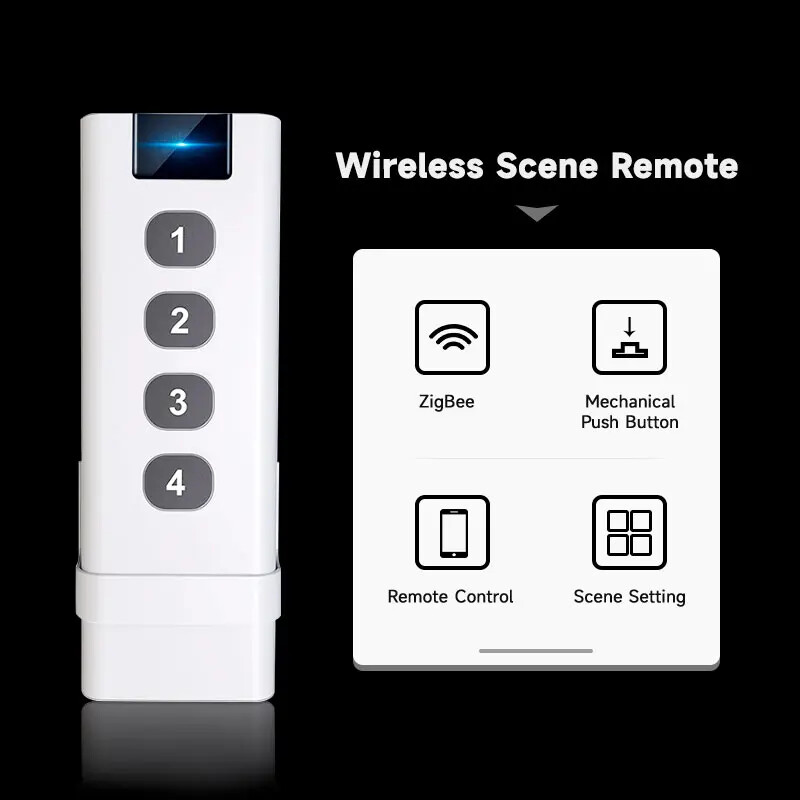 Tuya ZigBee Control Device Smart Scene Switch 4Key Remote Portable RemoteControl
