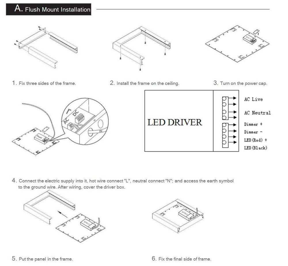 2x4 LED Flat Panel Recessed Light 7800LM 5000K Dimmable Drop Ceiling Lights