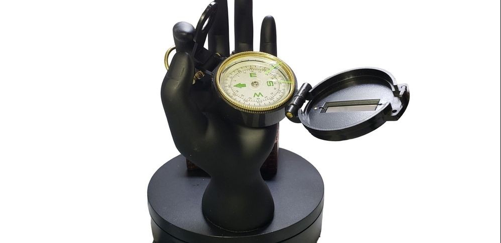 Engineer Directional Compass Folding Lid, Brass Trim, Hiking MCM Lensatic