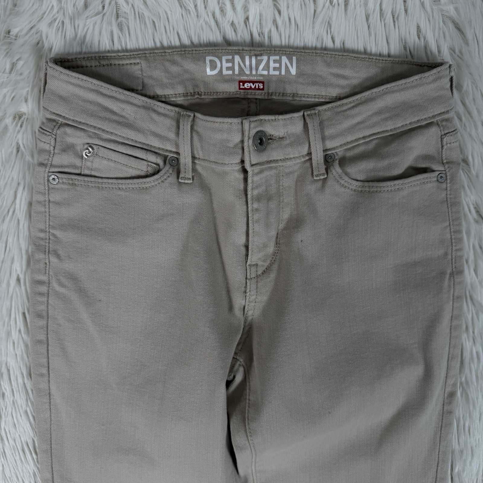 Denizen From Levi's Tan Mid-Rise Cuffed Capri Denim Jeans Women's Size 2