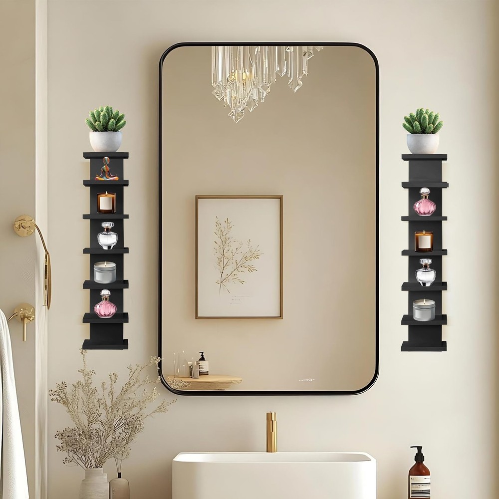 2 Pack 7 Tier Wall Shelf Unit - Lack Floating Shelf, Compact Display Floating...
