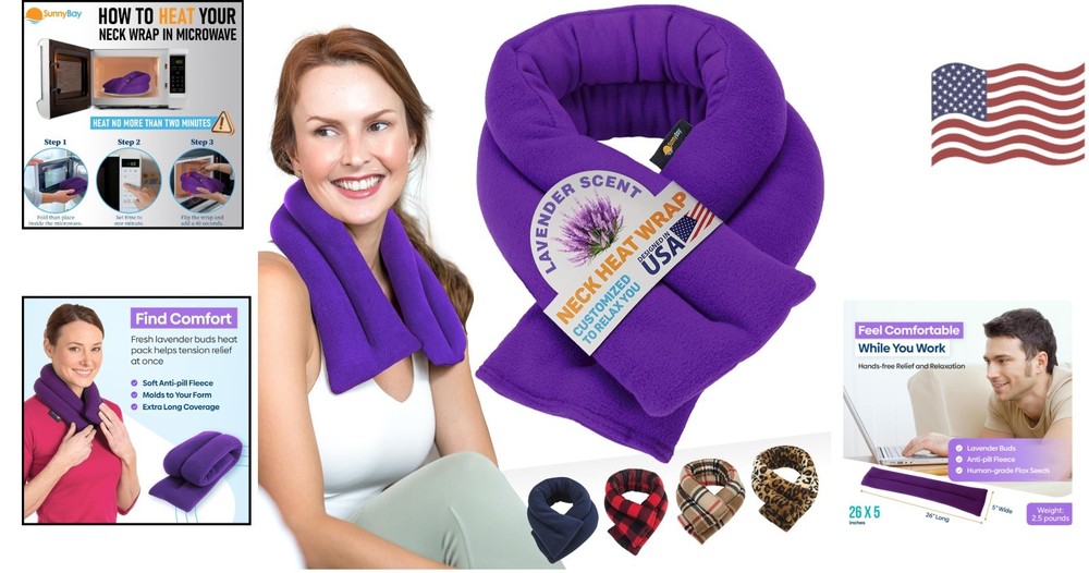 Lavender Aromatherapy Microwavable Heating Pad for Neck & Shoulder Relief