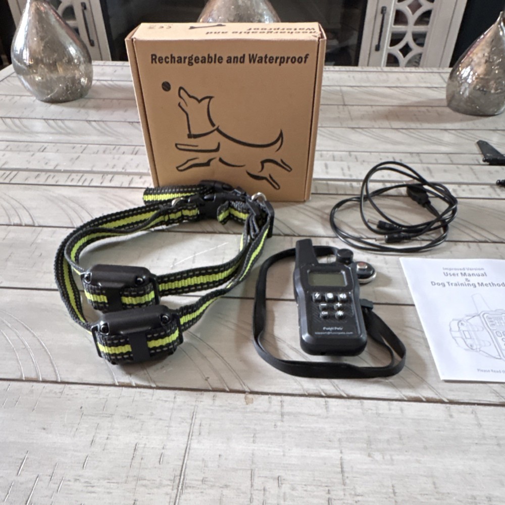 Funpet Rechargeable Waterproof Dog Training Collar Set Black
