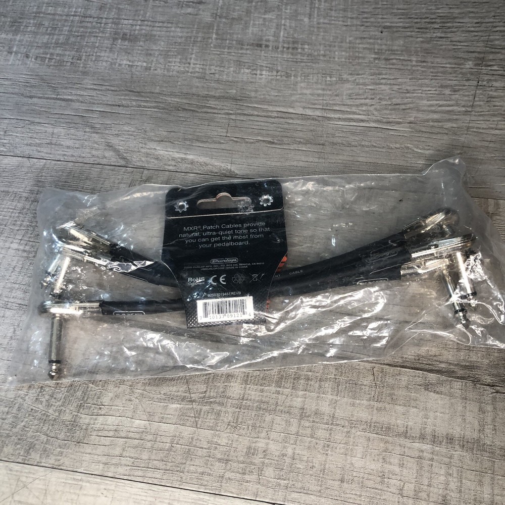 Patch Cables MXR 6 inch (~152mm) 3 Pack 1/4" Angled Flat ( pancake ) ends