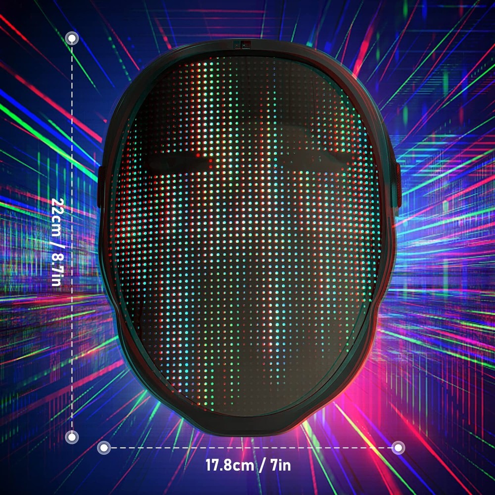 Depointer Life Led Mask with Bluetooth-compatible App Controlled, Customizabl...