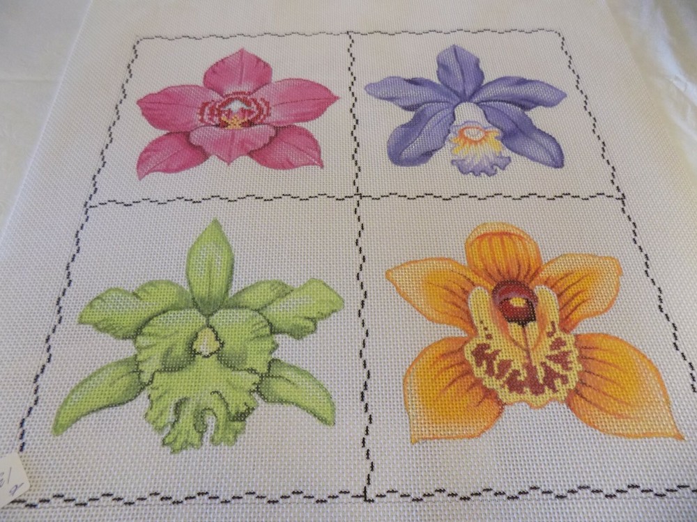 HAND PAINTED 4 ORCHIDS