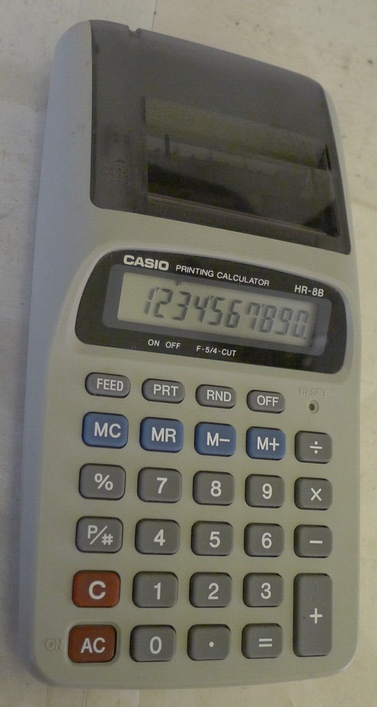 Casio HR-8B Printing Calculator Compact - Vintage