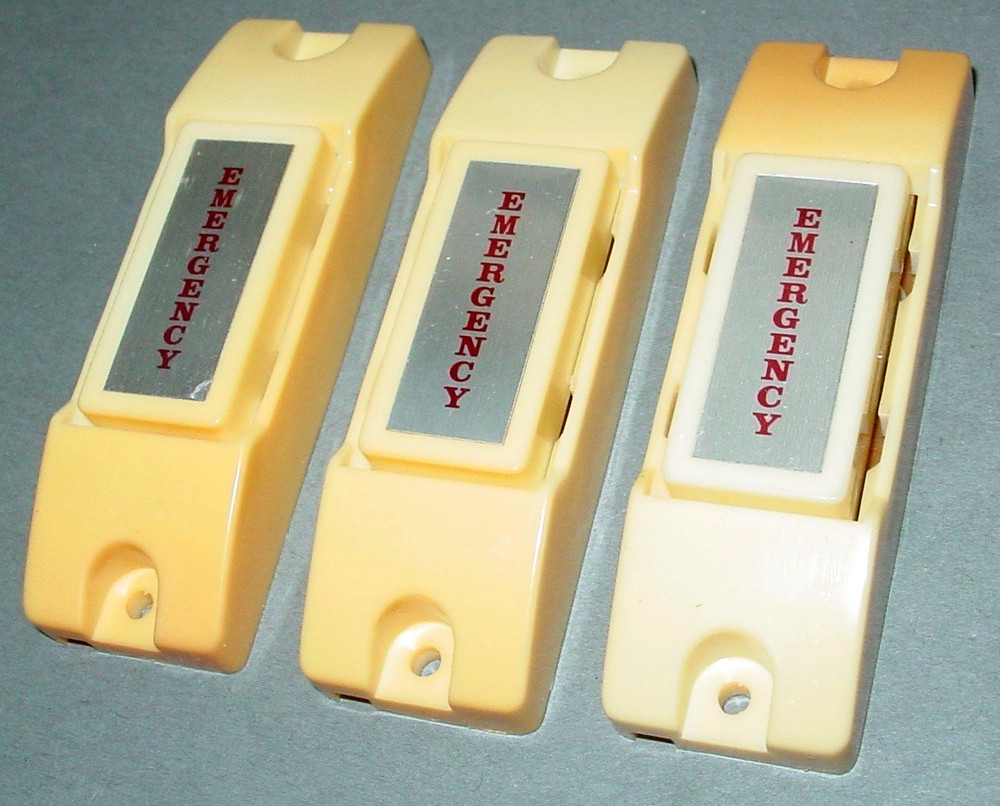 3 Panic Push Button Alarm Surface Mount Emergency Security Trigger Switches NOS