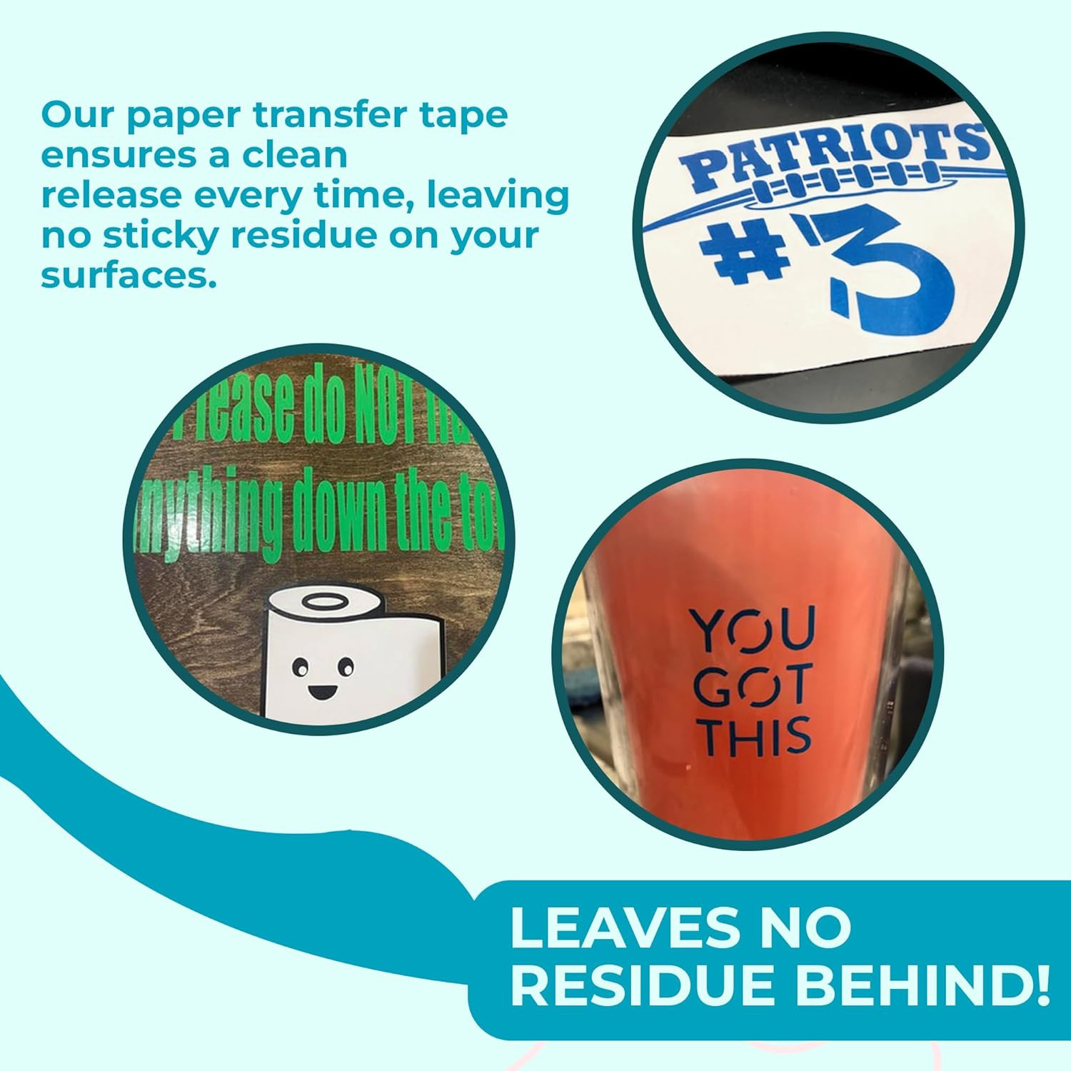 12" X 100Ft Roll of Paper Transfer Tape for Vinyl, Premium-Grade Vinyl with Lay