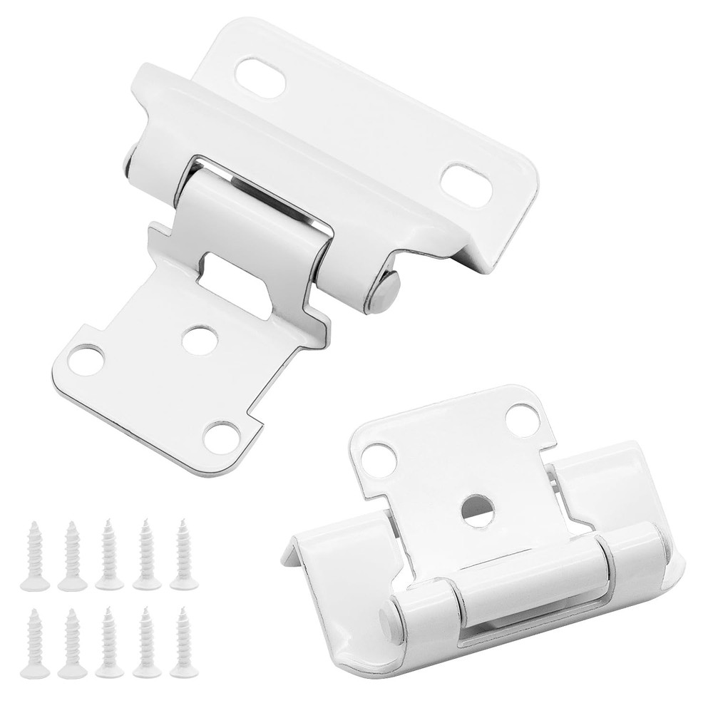 1/2" Partial Overlay Cabinet Hinges,(25 Pairs -50 Pack) Partial Wrap Hinge Se...