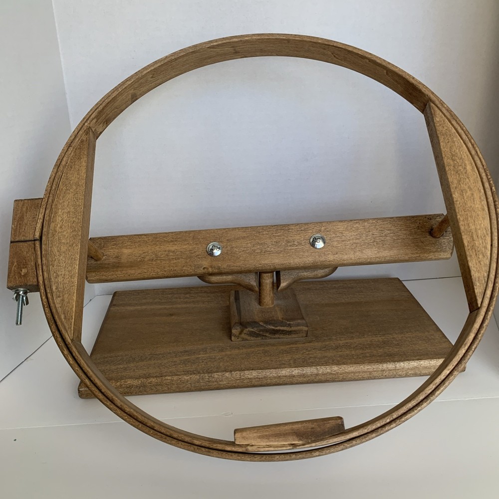 14" Adjustable Wooden Quilting/Needlework Frame Standing Hoop