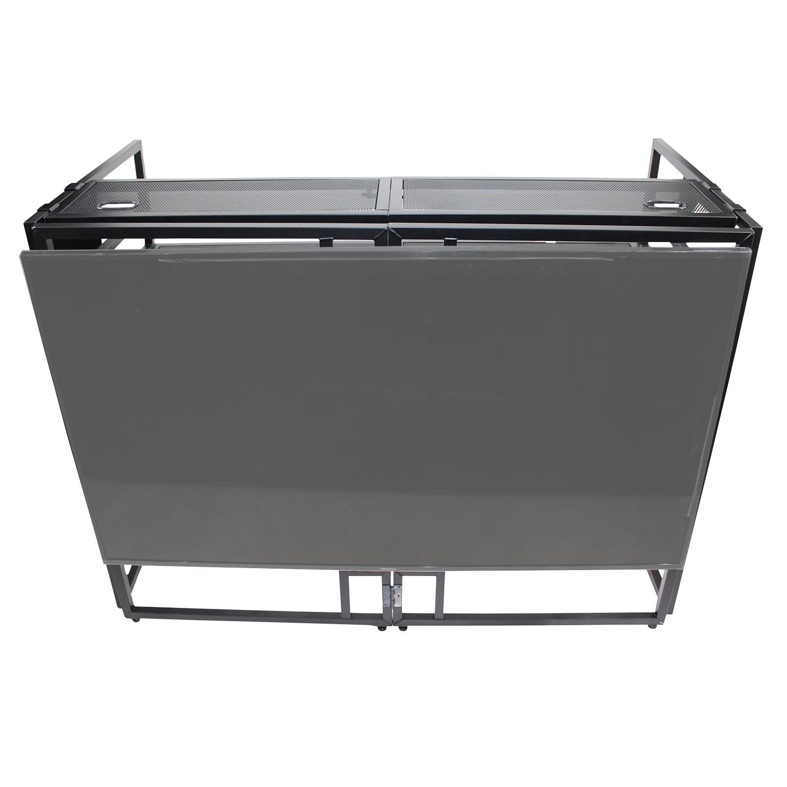 ProX XF-MESA MEDIA Portable DJ Facade Table Station with TV Mount, Scrims & Bag