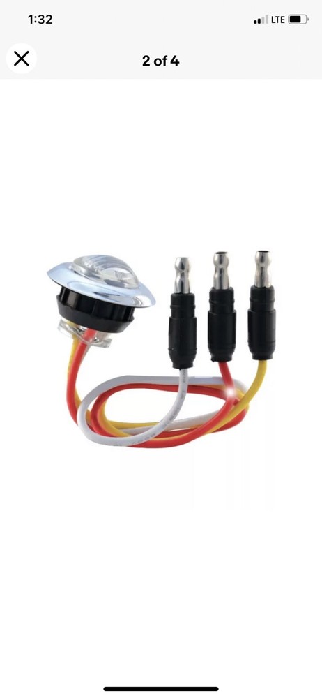 3/4" Mini Button Dual Color 2-LED RED/BLUE Marker Light