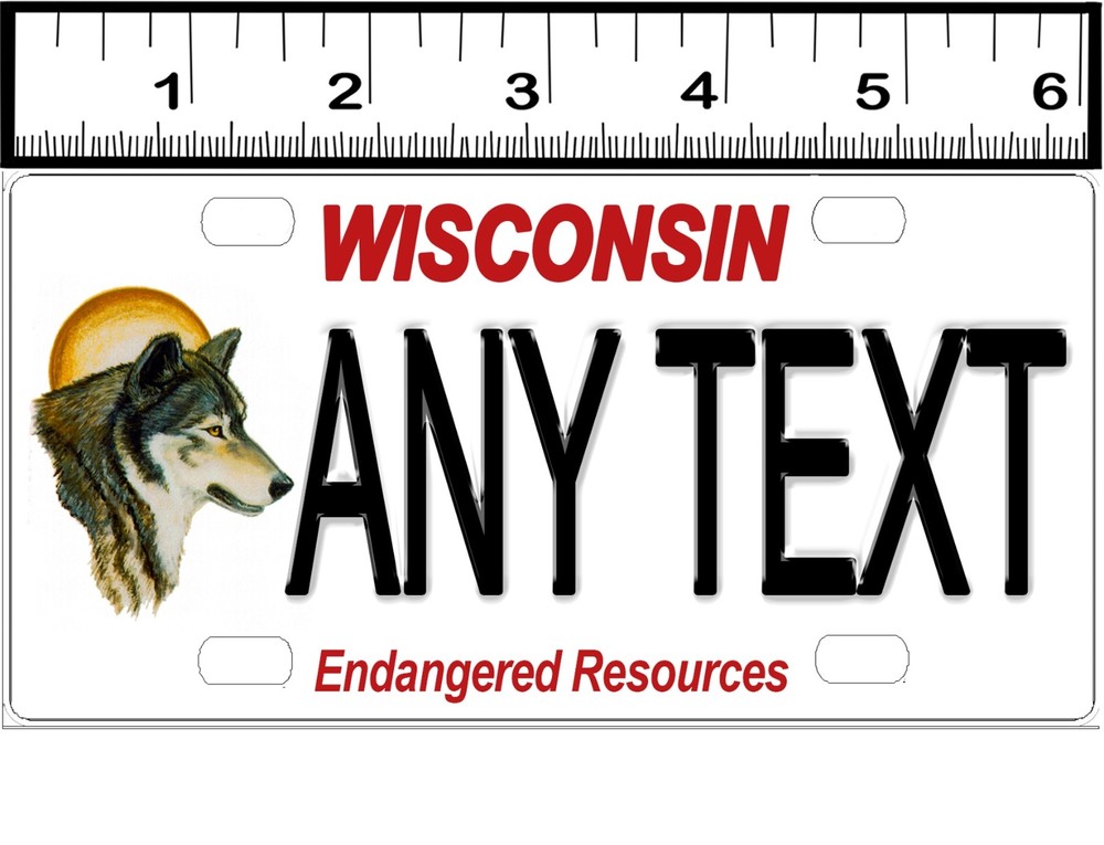 CUSTOM PERSONALIZED BICYCLE STATE LICENSE PLATE-WISCONSIN ENDANGERED RESOURCES