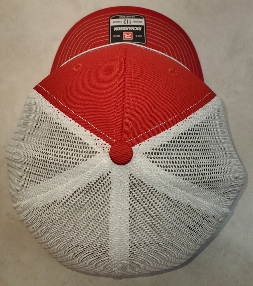 Peterbilt Red Patch on Richardson 112 Trucker Hat Snapback Red/White