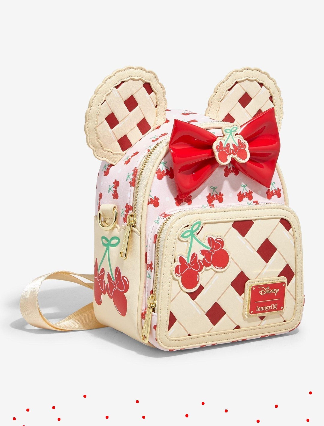 Loungefly Disney Minnie Mouse Cherry Pie Convertible Mini Backpack - NWT & Wrap
