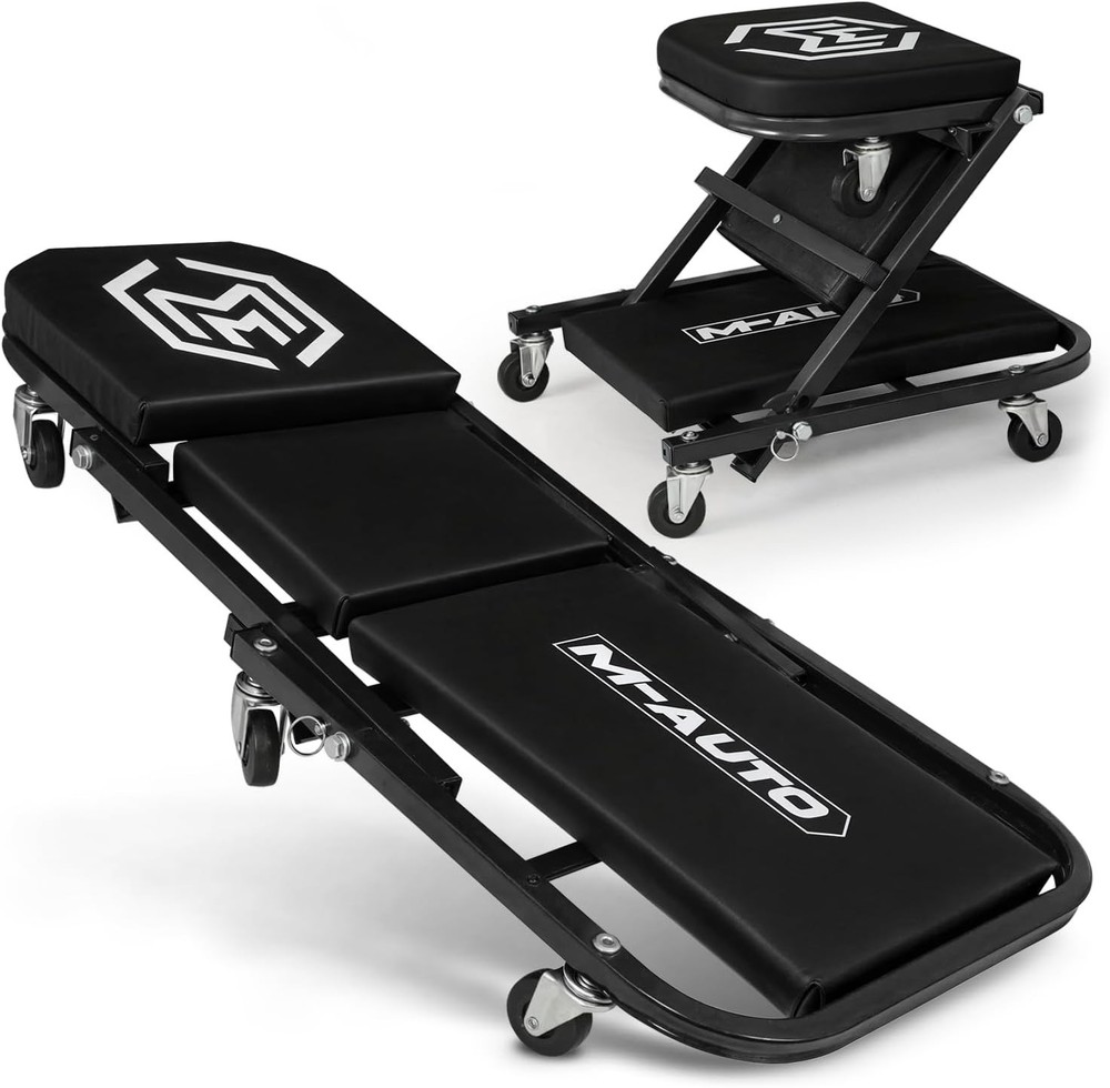 Foldable Z Creeper 2-in-1 Rolling Car Seat - Adjustable 36" & 330lbs Capacity