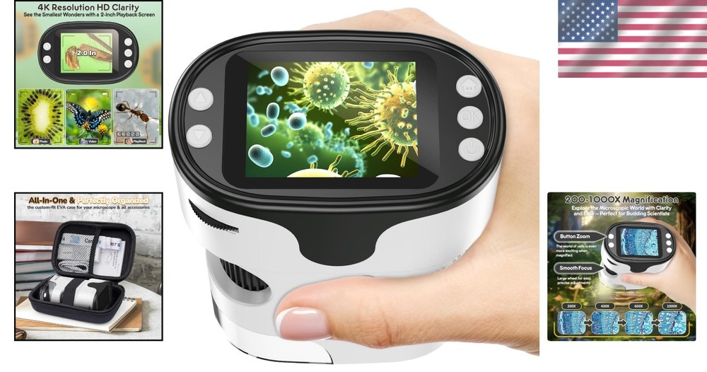 Educational Gift: Handheld 1000X Microscope for Kids
