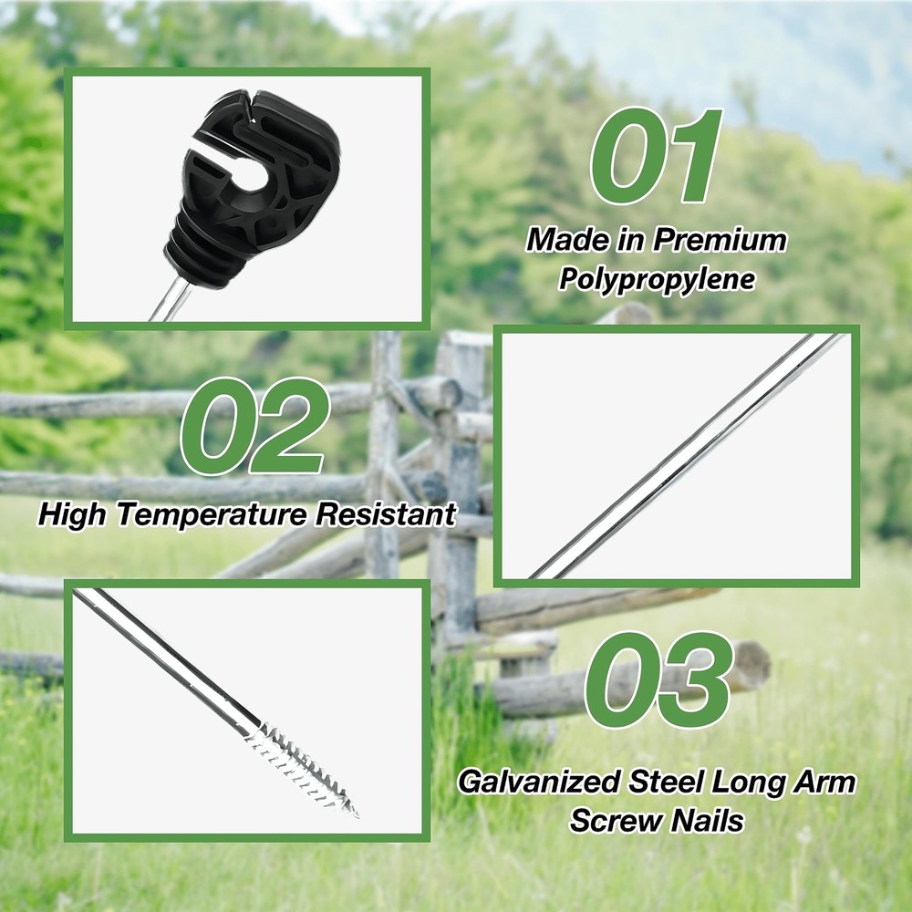 PK30 Multi-Function Long Distance Offset Screw-in Insulators Black with 1 Fre...