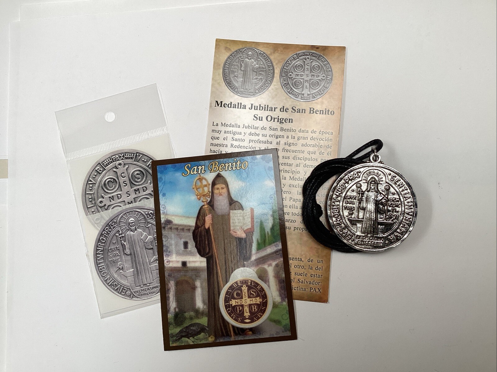 Medal St Benedict 2” Protection Exorcism Holy FavorCard Medalla S Benito Oración